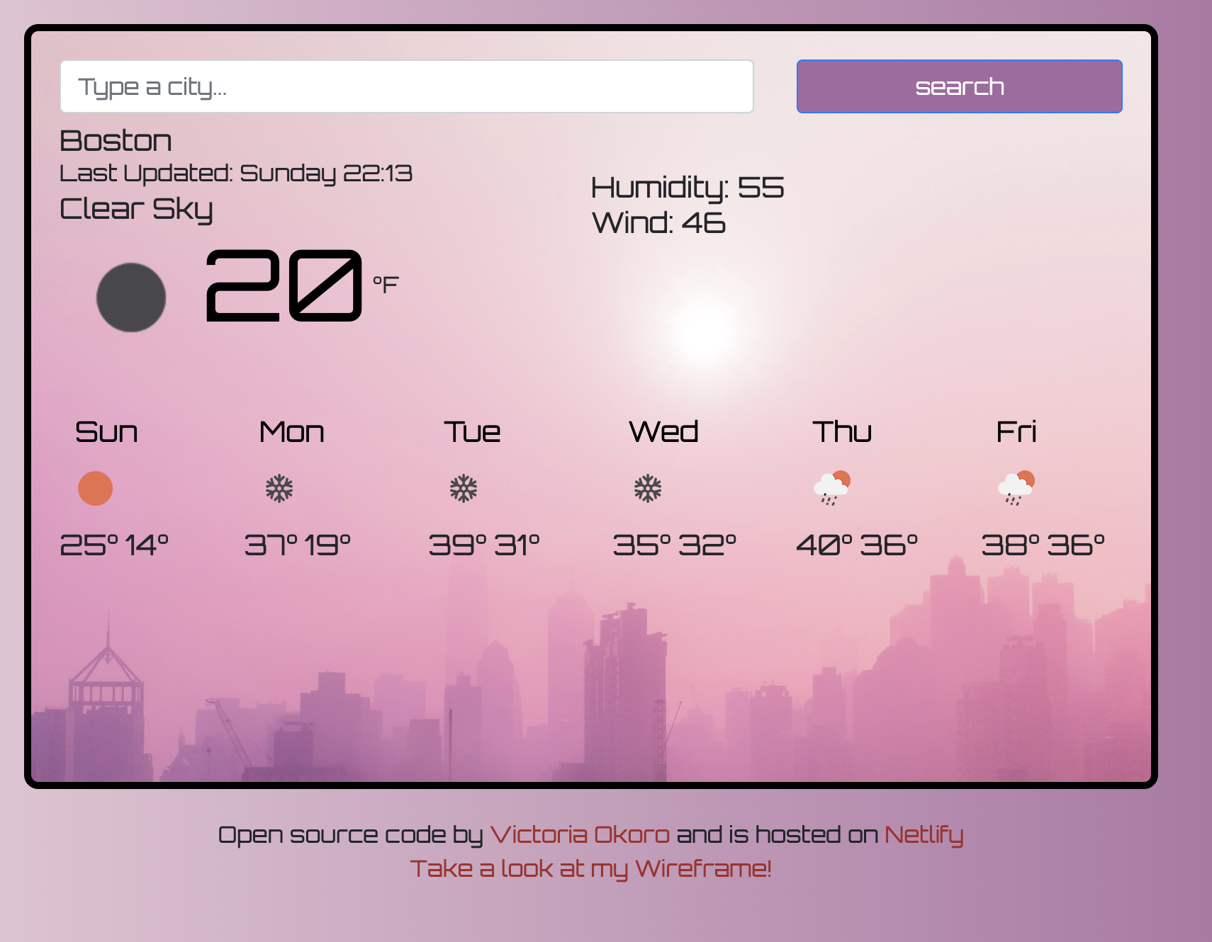 Weather project preview