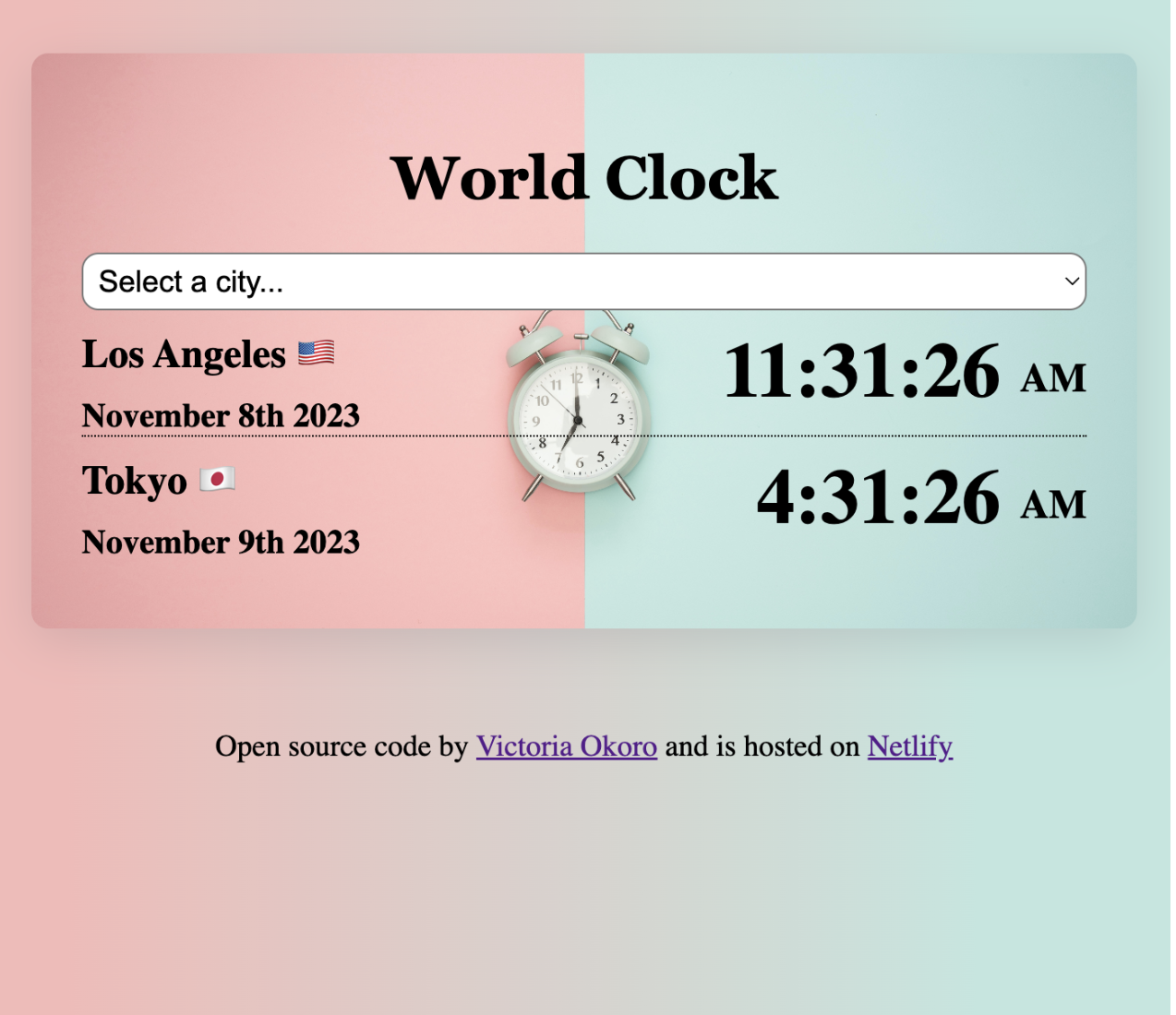 World Clock project preview